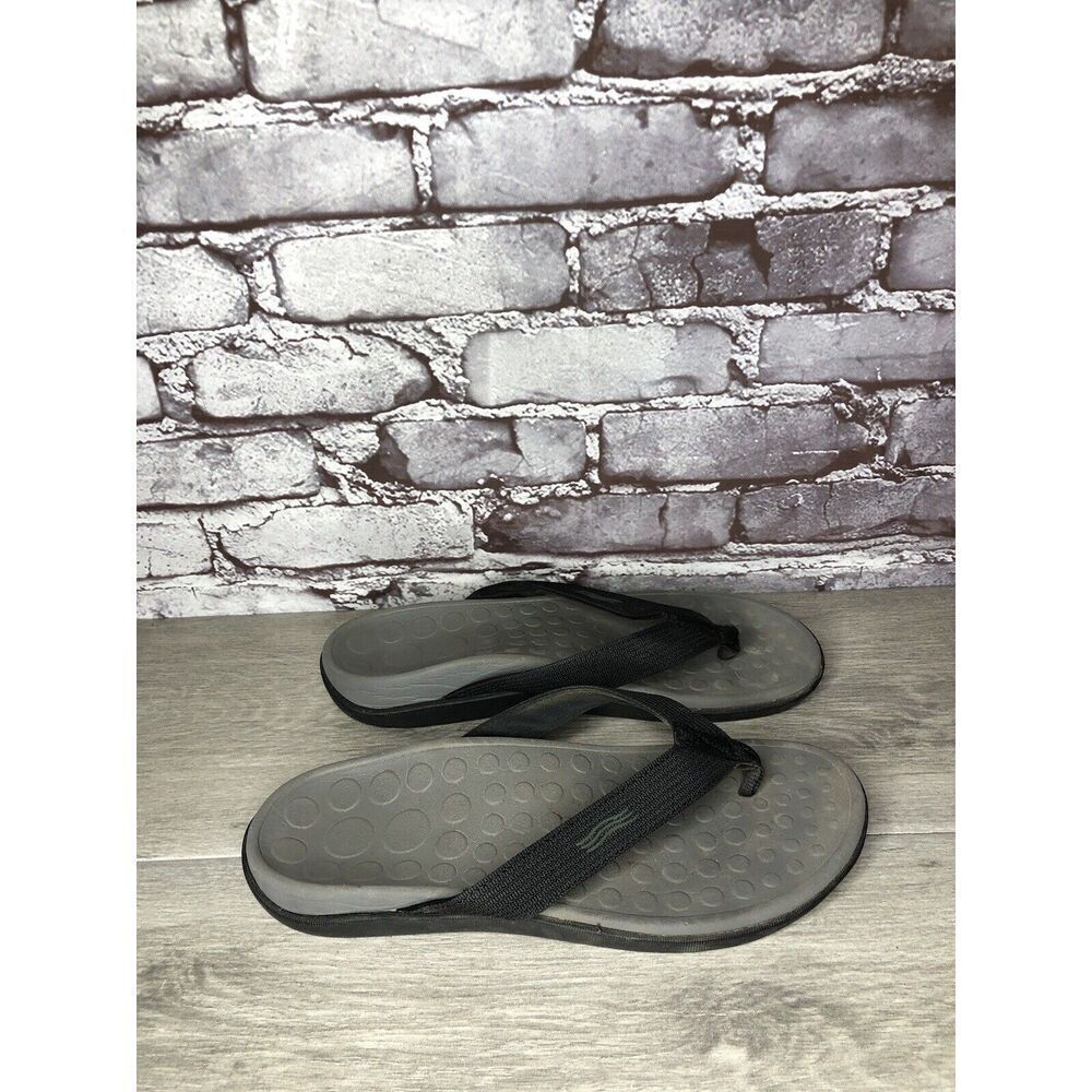 Vionic Wave Black Toe Post Flip Flop Sandals Unis… - image 3